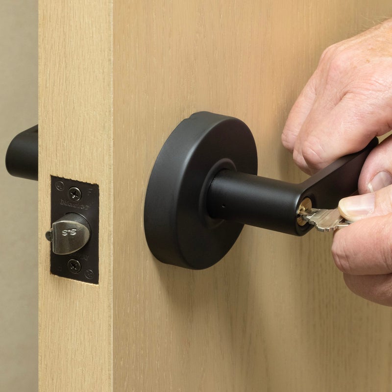 Master Lock SLCHSR10B Heavy Duty Lever Style, Grade 2 Commercial Storeroom Door Lock with Bump Stop, Oil Rubbed Bronze Finish, Black - Image 2
